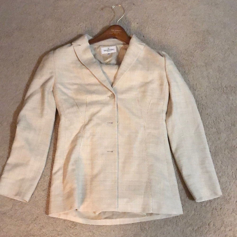 Tan Valentino suit. Size 6